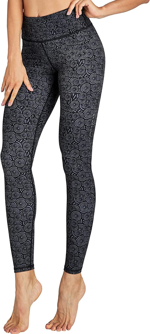 Women's Yoga Pants Printed Running Tights,Workout Running Leggings Tummy Control